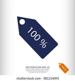 100% tag icon