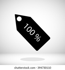 100% tag icon