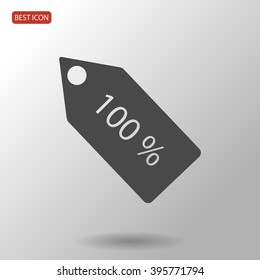 100% tag icon