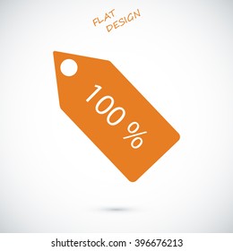 100% tag icon