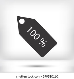100% tag icon