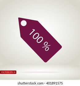 100% tag icon