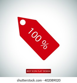 100% tag icon
