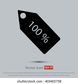 100% tag icon