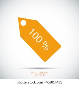 100% tag icon