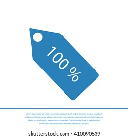 100% tag icon