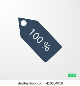 100% tag icon