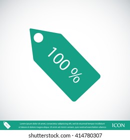 100% tag icon