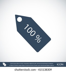 100% tag icon