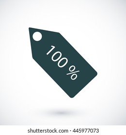 100% tag icon