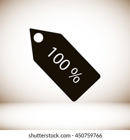 100% tag icon