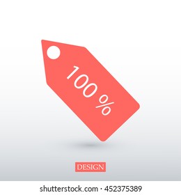 100% tag icon