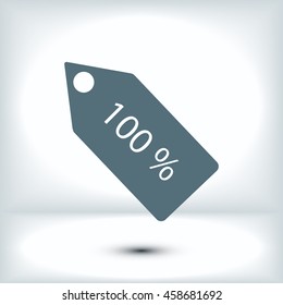 100% tag icon