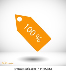 100% tag icon
