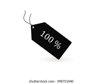 100% tag icon. Sale 100 icon. Vector Eps 10