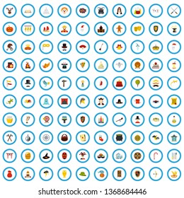 100 tale icons set in flat style for any design vector illustration