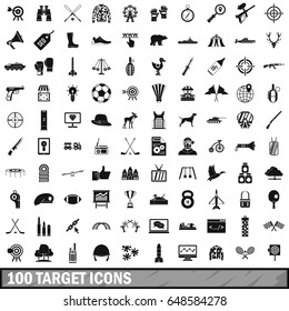100 target icons set in simple style for any design vector illustration