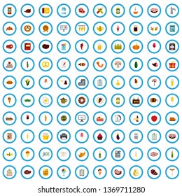 100 tavern essay icons set in flat style for any design vector illustration