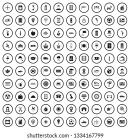 100 taxi icons set in simple style for any design vector illustration