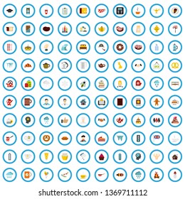 100 tea icons set in flat style for any design vector illustration
