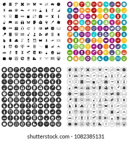 100 teaching materials icons set vector in 4 variant for any web design isolated on white