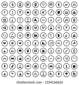 100 team building icons set in simple style for any design vector illustration