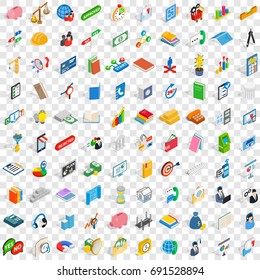 100 team icons set in isometric 3d style for any design vector illustration