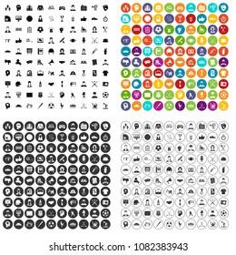 100 team player icons set vector in 4 variant for any web design isolated on white