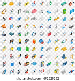 100 teamwork icons set in isometric 3d style for any design vector illustration