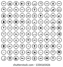 100 technical exhibition icons set in simple style for any design vector illustration