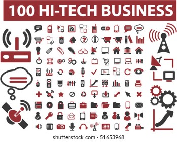 100 señales tecnológicas de negocios. vector