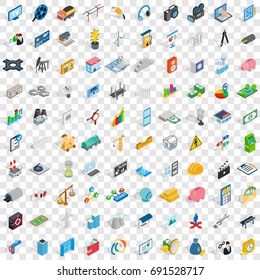 100 technology icons set in isometric 3d style for any design vector illustration