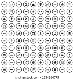 100 technology icons set in simple style for any design vector illustration