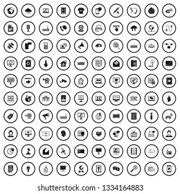 100 telecommunication icons set in simple style for any design vector illustration