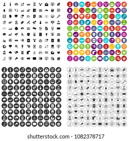 100 telecommunication icons set vector in 4 variant for any web design isolated on white
