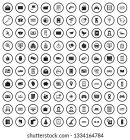 100 telephone icons set in simple style for any design vector illustration