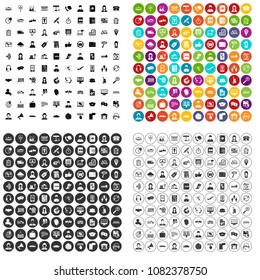 100 telephone operator icons set vector in 4 variant for any web design isolated on white