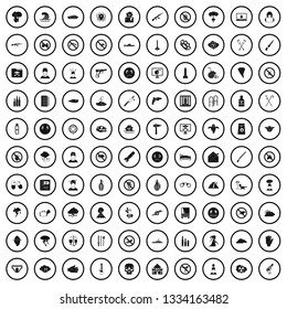 100 tension icons set in simple style for any design vector illustration