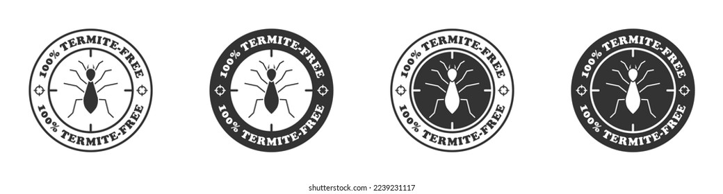 Juego de iconos 100% libre de termitas. Icono de destino Termite. Ilustración vectorial.