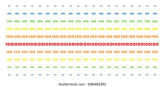 100 Text icon spectral halftone pattern. Vector pictograms arranged into halftone grid with vertical spectral gradient. Constructed for backgrounds, covers, templates and abstract compositions.
