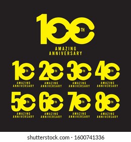 100 Th Amazing Anniversary Celebration Vector Template Design Illustration Logo Icon