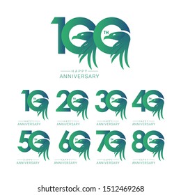 100 th Anniversary Bird Model Vector Template Design Illustration