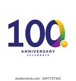 100. Jahrestag Feier Gradient Vektor Vorlage Design Illustration