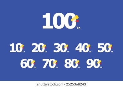 100 Th Anniversary Celebration Number Collection Design Fun