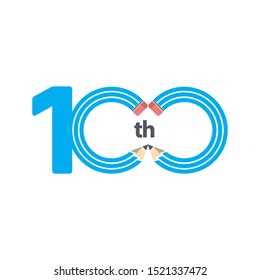 100 th Anniversary Celebration Vector Template Design Illustration