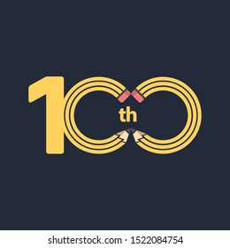 100 th Anniversary Celebration Vector Template Design Illustration
