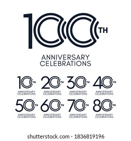 Ilustración de diseño de plantillas de vectores de celebración del 100 aniversario