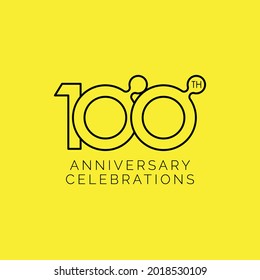 100 Th Anniversary Celebration Vector Template Design Illustration