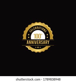 100 Th Anniversary Celebrations Gold Vector Template Design Illustration