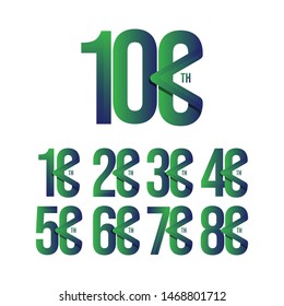 100 Th Anniversary Set Celebration Vector Template Design Illustration